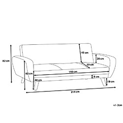 Avis Beliani Canapé convertible 3 places en tissu noir FLORLI