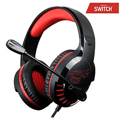 Spirit of Gamer Casque Gamer PC SWITCH et multimédia Tour d'oreille + Microphone + Connecteurs 3,5 mm Basse puissantes HQ 