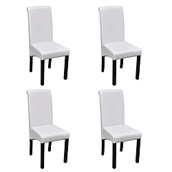 vidaXL Chaises à manger lot de 4 blanc similicuir 