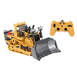 2.4G 9CH RC Bulldozer 1/24 Light & Sound Engineering Car 3 Batteries Alliage