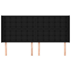 Avis Maison Chic Tête de lit scandinave avec oreilles,meuble de chambre Noir 203x16x118/128 cm Tissu -MN53376