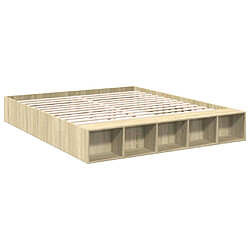 Vidaxl Cadre de lit chêne sonoma 200x200 cm bois d'ingénierie