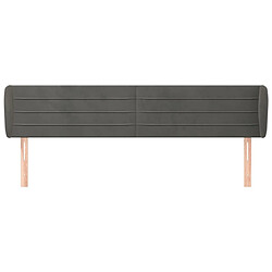 Avis Maison Chic Tête de lit scandinave avec oreilles,meuble de chambre Gris foncé 163x23x78/88 cm Velours -MN90972