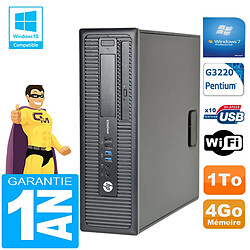 PC HP EliteDesk 800 G1 SFF Intel G3220 4 Go Disque 1 To Graveur DVD Wifi W7 · Occasion 