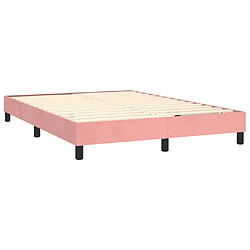 Avis vidaXL Sommier à lattes de lit avec matelas Rose 140x190 cm Velours