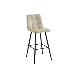 Acheter Vente-Unique Lot de 2 tabourets de bar matelassé en velours et métal - Beige - OLLUA