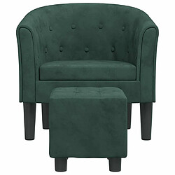 Avis Maison Chic Fauteuil cabriolet et repose-pieds,Fauteuil luxe pour relax vert foncé velours -MN50566