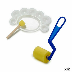 Pincello Ensemble pour activités manuelles Jaune Bleu Blanc Plastique (12 Unités)