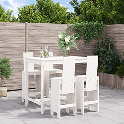 Maison Chic Table de bar et chaises d'extérieur 5 pcs,Ensemble de bar de jardin pour relax blanc bois massif de pin -GKD903036