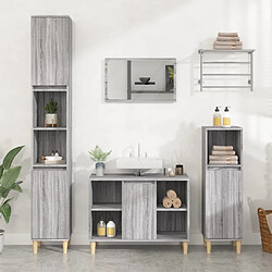 vidaXL Meuble d'évier sonoma gris 80x33x60 cm bois d'ingénierie