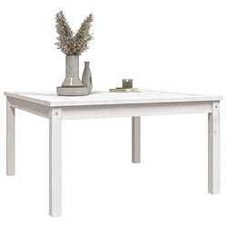 Avis vidaXL Table de jardin blanc 82,5x82,5x45 cm bois massif de pin