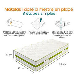 Acheter Visiodirect Matelas réversible SOUL, 90x190 cm, mémoire de forme, ferme, indépendance du couchage