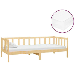 Maison Chic Lit de jour avec matelas, Lit de repos Lit d'invité pour Salon Chambre,Canapé-lit 90x200 cm Bois de pin massif -MN21389