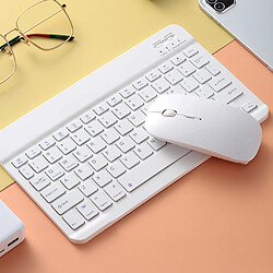 Ensemble De Peignes Clavier Souris Bluetooth 2,4 GHz Pour IPad 10 Pouces Blanc