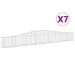 vidaXL Paniers à gabions arqués 7 pcs 400x30x40/60 cm Fer galvanisé