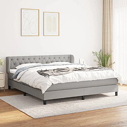 vidaXL Sommier à lattes de lit avec matelas Gris clair 160x200cm Tissu