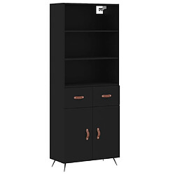 vidaXL Buffet haut Noir 69,5x34x180 cm Bois d'ingénierie