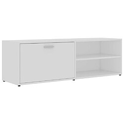 Maison Chic Meuble TV scandinave - Banc TV pour salon Blanc 120x34x37 cm Bois d'ingénierie -MN53530