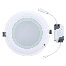 Wewoo Lampe ronde en verre de voyant de lumière blanche de 12W avec le conducteur de LED, flux lumineux: 960LM, CA 85-265V, taille de découpe: 12.5cm pas cher