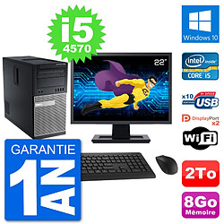 PC Tour Dell 7020 Ecran 22" Intel i5-4570 RAM 8Go Disque 2To Windows 10 Wifi · Occasion 