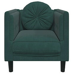 Avis vidaXL Fauteuil avec coussin vert foncé velours