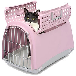 VADIGRAN Transport plastique Linus Cabrio - 50x32x34,5 cm - Rose - Pour chat 