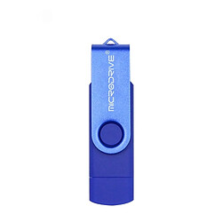 Wewoo Clé USB Ordinateur mobile MicroDrive 32 Go USB 2.0 - Disque U métallique rotatif OTG à double usage Bleu