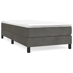 vidaXL Sommier à lattes de lit avec matelas Gris foncé 100x200 cm