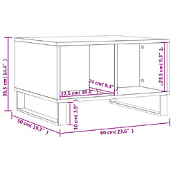 vidaXL Table basse Sonoma gris 60x50x36,5 cm Bois d'ingénierie pas cher