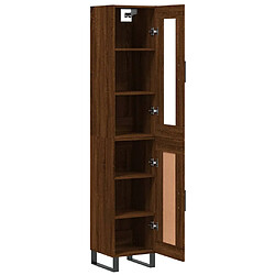 Avis vidaXL Buffet haut Chêne marron 34,5x34x180 cm Bois d'ingénierie