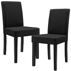 Helloshop26 Lot de 2 chaises rembourrées avec pieds en bois massif housse en similicuir design 90 cm noir 03_0002363 