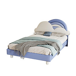 ComfortXL Lit Avec Tête De Lit Nuage Arc-en-ciel, Bleu 