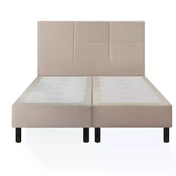 Sommier Epeda Enchanteur Boxspring 3 en 1 Chenillé Lin 160x200 - Double Sommier