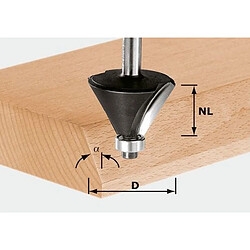 Fraise à chanfreiner HW avec queue de 12mm FESTOOL HW S12 D55/20/45° - 491102 