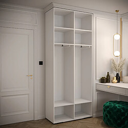 Avis Abiks Meble Armoire à portes battantes Manhattan Ryfel 5 236,7/100/47 2 portes (Blanc)