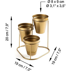 Avis Hanah Home Cache-pots en métal 3 pots Decorative doré.