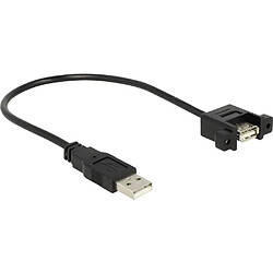 DeLOCK 85462 0.25m USB A USB A Mâle Femelle Noir câble USB - Câbles USB (0,25 m, USB A, USB A, 2.0, 480 Mbit/s, Noir) 