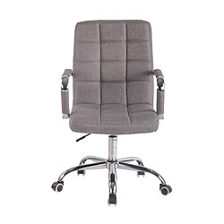 Decoshop26 Fauteuil de bureau sur roulettes hauteur réglable pivotant accoudoirs en tissu gris 10_0002471