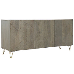 Pegane Buffet meuble de rangement en bois de manguier et métal coloris gris - Longueur 160 x Hauteur 75 x Profondeur 45 cm