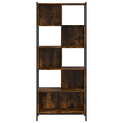 Maison Chic Bibliothèque - Armoire de livres chêne fumé 72x28x172 cm bois d'ingénierie -GKD21707 pas cher