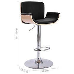 vidaXL Tabouret de bar Noir Similicuir pas cher