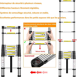 Acheter Échelle Télescopique 3.2M en Aluminium Échelle Pliable Multifonctionnelle