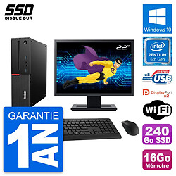 PC Lenovo M800 SFF Ecran 22" Intel G4400 RAM 16Go SSD 240Go Windows 10 Wifi - Occasion