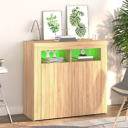 Acheter Maison Chic Buffet commode,console avec lumières LED pour rangement chêne sonoma 80x35x75 cm -MN73321