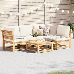 vidaXL Salon de jardin avec coussins 5 pcs Bois d'acacia solide 