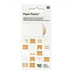 Rico 10 feuilles d'autocollants registre papier kraft 