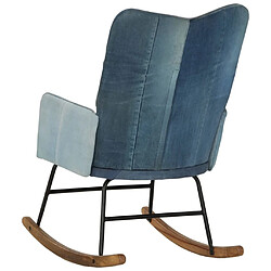 Acheter Maison Chic Chaise à bascule | Fauteuil Relax, design moderne Denim Bleu Toile patchwork -GKD71054