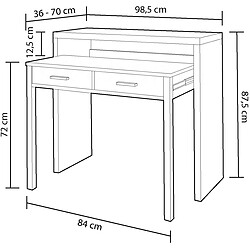 Acheter Pegane Table console extensible convertible en bureau coloris blanc Artik - longueur 98,5 x Hauteur 87,5 x Profondeur 36 - 70 cm