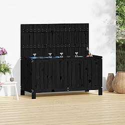 vidaXL Boîte de rangement de jardin Noir 115x49x60 cm Bois massif pin 