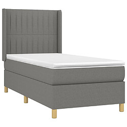 Acheter Sommier à lattes et matelas LED,Cadre à lattes de lit pour Adulte Gris foncé 100x200 cm Tissu -MN14585